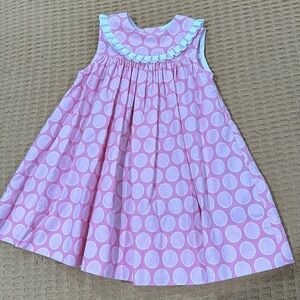 THE BAILEY BOYS Classics Float Dress Bubblegum Pink Polka Dot Ruffle Col…